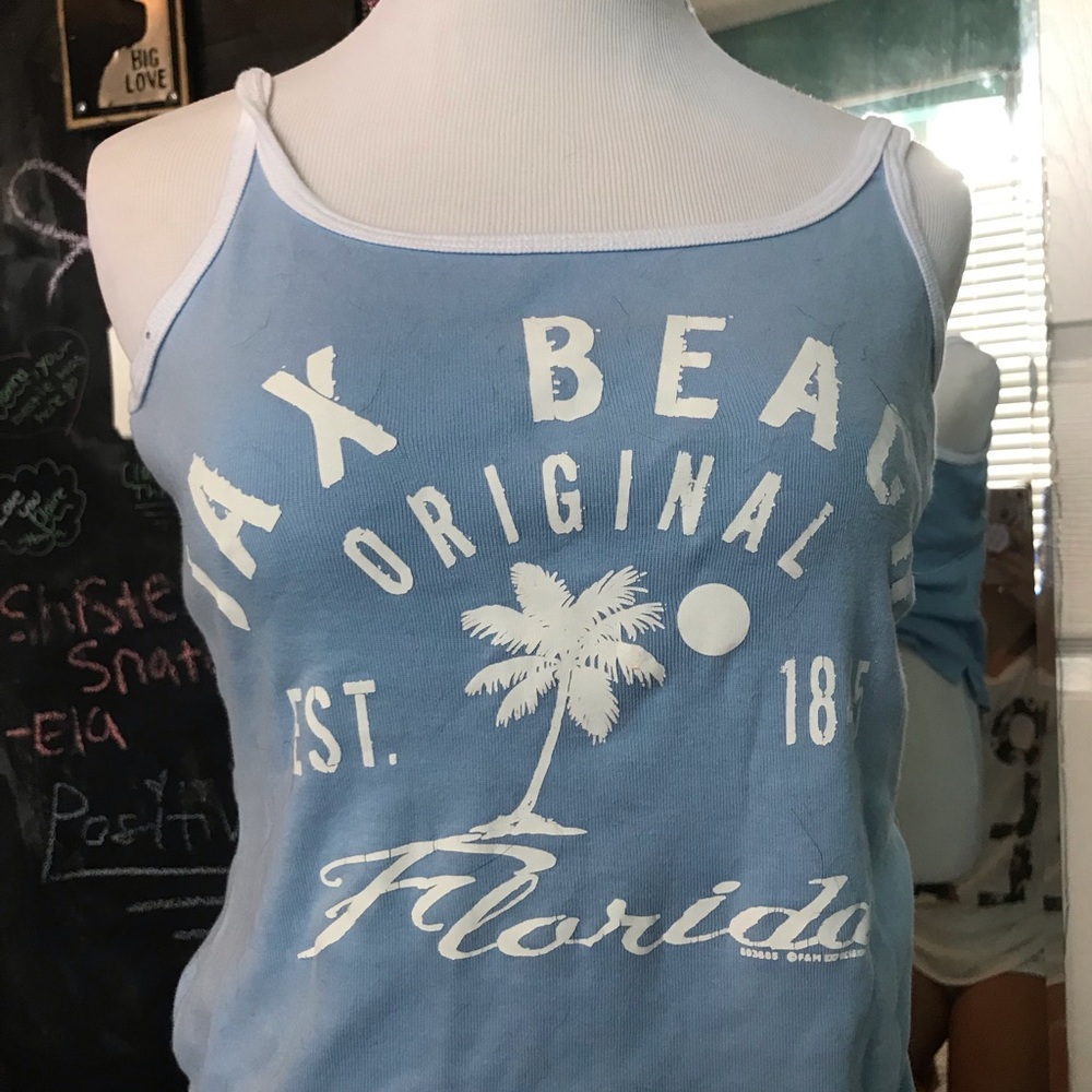 A light blue Jax beach tank top